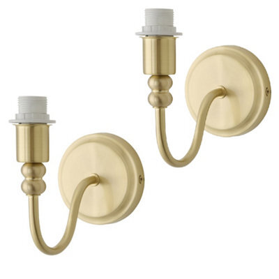 Valuelights Binky Pair Of Gold Rechargeable Wall Light Bases - image 1