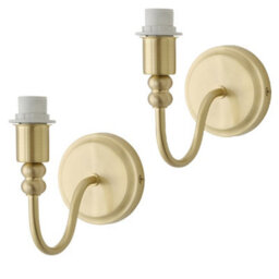 Valuelights Binky Pair Of Gold Rechargeable Wall Light Bases - thumbnail 1