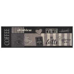 Berkfield Kitchen Rug Washable Coffee Black 45X150 Cm Velvet - thumbnail 2