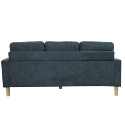 Aspire Pad Compact Sofa With Reversible Chaise, Charcoal - thumbnail 7