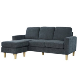 Aspire Pad Compact Sofa With Reversible Chaise, Charcoal - thumbnail 4