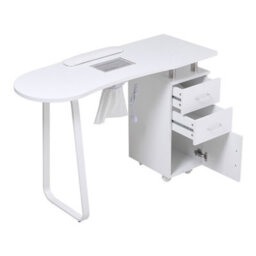 Living And Home White 2 Drawers Nail Desk Manicure Table With Dust Collector,120Cm W - thumbnail 3