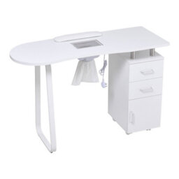 Living And Home White 2 Drawers Nail Desk Manicure Table With Dust Collector,120Cm W - thumbnail 2