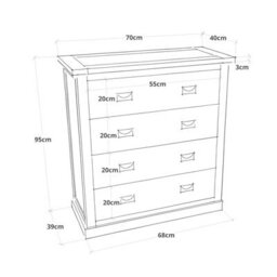 Cabinet Bits Tropea 4 Drawer Chest Of Drawers Bras Drop Handle - thumbnail 9