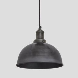 Industville Brooklyn Dome Pendant, 8 Inch, Pewter, Pewter Holder - thumbnail 1