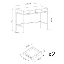 Arte Elegant Mono Desk H780mm W1040mm D500mm In Beige - Stylish Workspace Solution - thumbnail 4