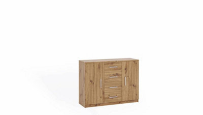 Arte Bono Chest Of Drawers In Oak Artisan - A Modern Storage Masterpiece - W1200mm X H900mm X D400mm - image 1