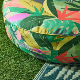 Ohs Palm Print Round Outdoor Garden Cushion Water Resistant - thumbnail 2