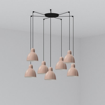 Luminosa Lighting Luminosa Venice 7 Light Pink Cluster Drop Pendant Lamp