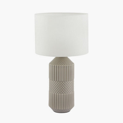 Pacific Lifestyle Grey Geo Textured Tall Ceramic Table Lamp - image 1