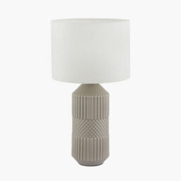 Pacific Lifestyle Grey Geo Textured Tall Ceramic Table Lamp