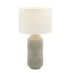 Pacific Lifestyle Grey Geo Textured Tall Ceramic Table Lamp - thumbnail 3