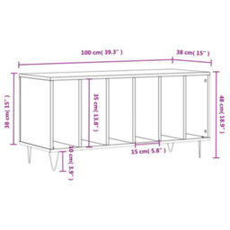 Walplus Record Cabinet Grey Sonoma 100X38X48 Cm Engineered Wood - thumbnail 9