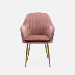 Sweeek - Accent Chair With Metal Legs Shella Velvet Rose Pink 57X59X84.5 Cm - thumbnail 2