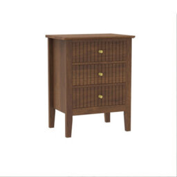 Melody Maison 3 Drawer Bedside Table - Hales Dark Wood Range - thumbnail 6