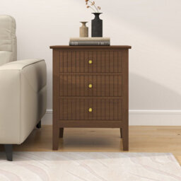 Melody Maison 3 Drawer Bedside Table - Hales Dark Wood Range - thumbnail 5