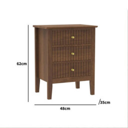 Melody Maison 3 Drawer Bedside Table - Hales Dark Wood Range - thumbnail 7