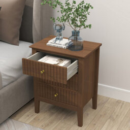 Melody Maison 3 Drawer Bedside Table - Hales Dark Wood Range - thumbnail 4