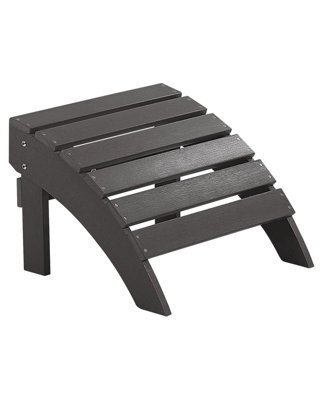 Beliani Garden Footstool Dark Grey Weather-Resistant Slatted - W50 X D43 X H34Cm - image 1