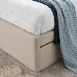 Una Warm Stone Fabric Guest Bed With Trundle - 3Ft Single - thumbnail 6