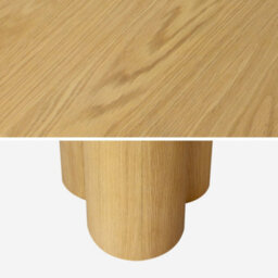 Sweeek - 8-Seater Oval Dining Table Rubberwood And Oak Veneer Natural 220X110X73 Cm - Leonore - thumbnail 3