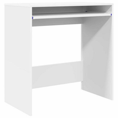Berkfield Modern Computer Desk White Engineered Wood Compact Organizers