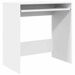 Berkfield Modern Computer Desk White Engineered Wood Compact Organizers