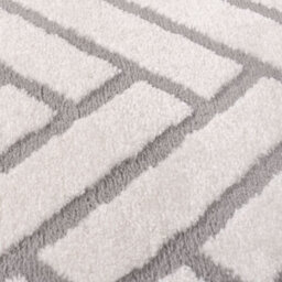 The Rugs Loft Light Grey And Ivory Herringbone Living Room Area Rug And Runners Soft Pile - thumbnail 5