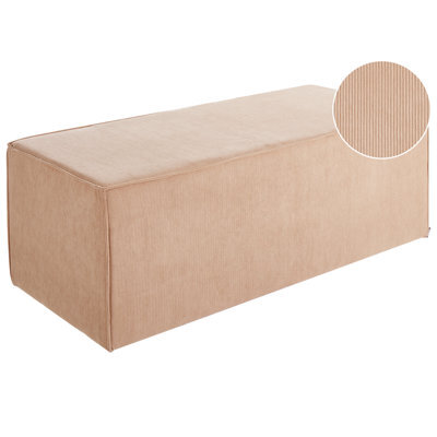 Beliani Pouffe Vinita Corduroy Beige - image 1