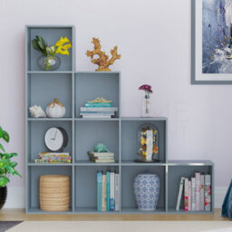 Lassic Vida Designs Durham Grey 10 Cube Staircase Storage Unit Bookcase Organiser - thumbnail 3