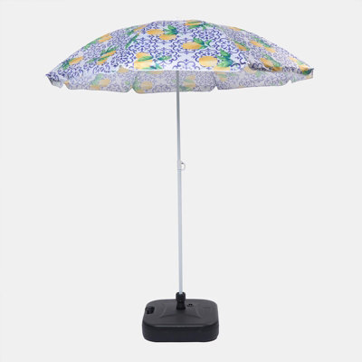 OHS Parasol Umbrella Garden Outdoor Canopy Patio Sun Shade Beach, Blue Tiles - 1.8M - image 1