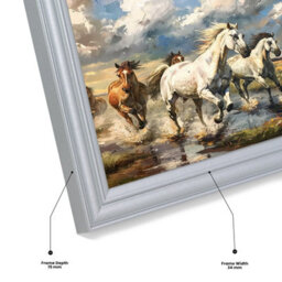 "AK Frames 16X9"" Classic Silver Modern Picture Frame - Poster Frame For Photos, Prints And Wall Art - Elegant Home Decor" - thumbnail 7