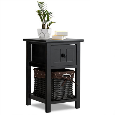 Costway Chest Of Drawers Side Table Beside Table Nightstand W/ Removeable Baskets - image 1