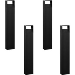 Set Of 4 Ip44 Outdoor Bollard Lights - Stylish Anthracite Aluminium 6W Led Lamp Posts