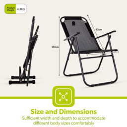 Royalford Folding Camping Chairs For Portable Folding Garden Chairs Outdoors - thumbnail 3