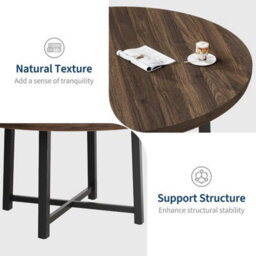 Round Dining Table 120Cm Kitchen Dining Table With Metal Frame - thumbnail 5