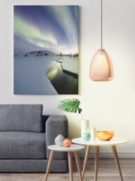Stylish Brushed Brass Pendant Ceiling Light With Amber Vaporized Glass Shade - thumbnail 3