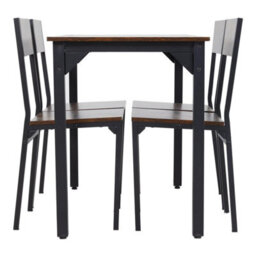 Grey 5 Piece Dining Table And Chairs Set Wooden Space Saving With Metal Frame Kitchen - thumbnail 5