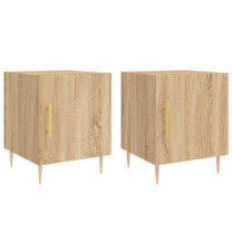 Berkfield Bedside Cabinets 2 Pcs Sonoma Oak 40X40X50 Cm Engineered Wood - thumbnail 2