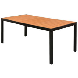 Berkfield Garden Table Brown 185X90X74 Cm Aluminium And Wpc - thumbnail 1
