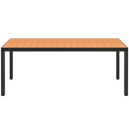 Berkfield Garden Table Brown 185X90X74 Cm Aluminium And Wpc - thumbnail 2