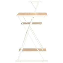 Berkfield Modern Desk With Shelf White And Oak 116X50X93 Cm - thumbnail 3