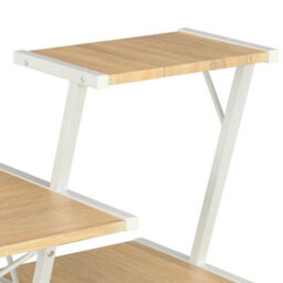 Berkfield Modern Desk With Shelf White And Oak 116X50X93 Cm - thumbnail 5