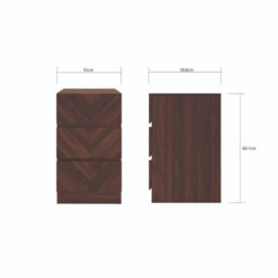 3 Drawer Bedside Tables Pair Royal Walnut - thumbnail 2