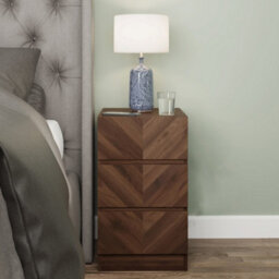3 Drawer Bedside Tables Pair Royal Walnut - thumbnail 3
