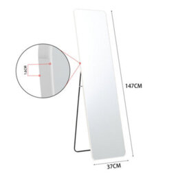 Living And Home Full Length Mirror Freestanding Or Wall Mounted Floor Mirror Rectangle Framed Mirror,white 37 Cm X H 147 Cm - thumbnail 6