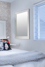 Mirroroutlet New Modern Bright White Wall Mirror 3Ft6 X 2Ft6 (1060 X 756mm) - thumbnail 2