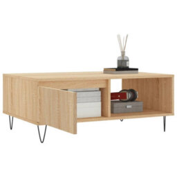 Berkfield Sturdy Coffee Table Sonoma Oak 90X60X35 Cm Engineered Wood - thumbnail 4