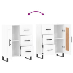 Berkfield Modern Sideboard White 69.5X34X90 Cm Engineered Wood - thumbnail 9