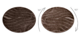 RugsX Bathroom Rug Supreme Circle Waves, Non-Slip, Soft - Brown Circle 50 Cm - thumbnail 3